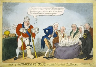 Stanco della tassa sulla proprietà o influenza ministeriale, 1816 da George Cruikshank